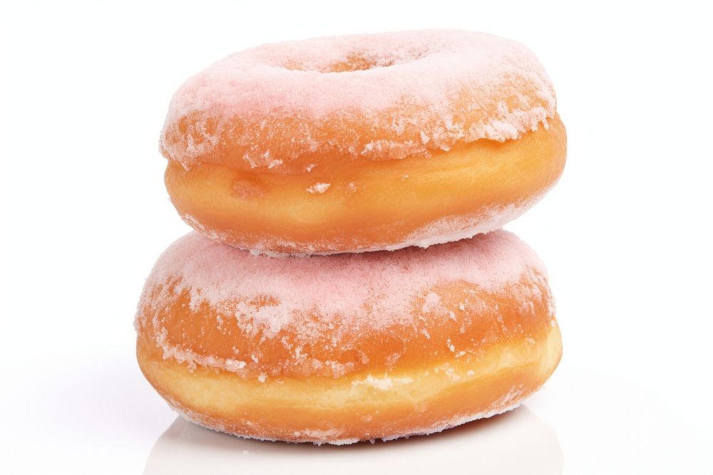 Sugar donuts food bread white background. AI generated Image by rawpixel.