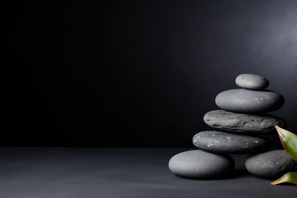 Zen stones pebble black zen-like. AI generated Image by rawpixel.