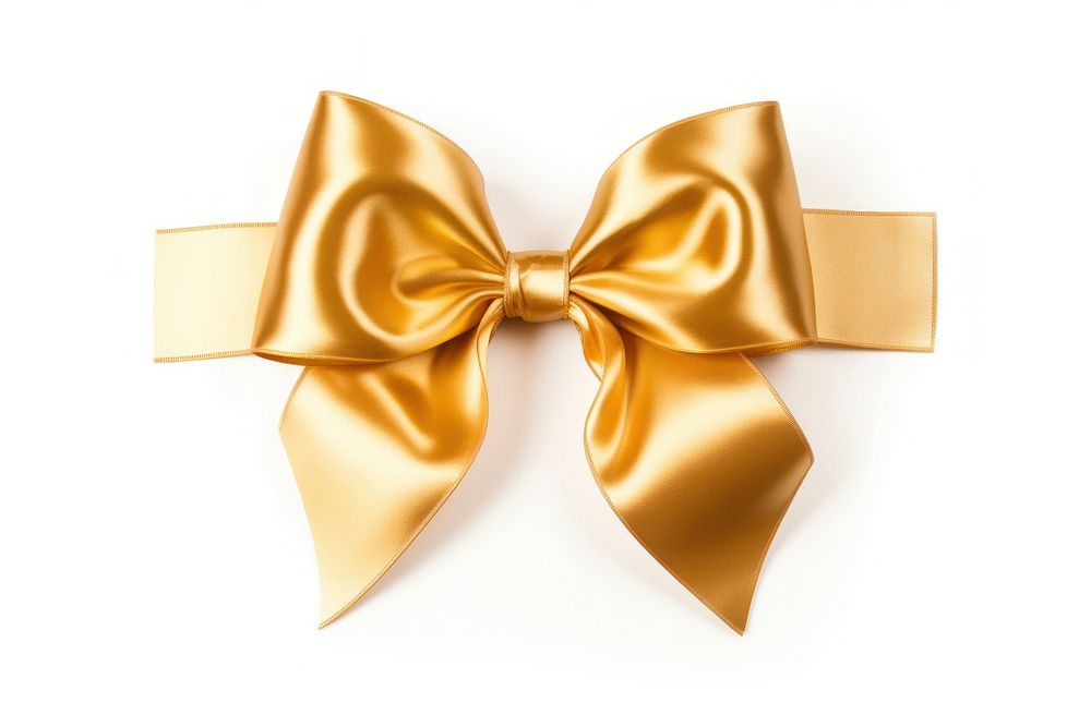 Golden Bow Gift Ribbon ribbon gift gold. AI generated Image by rawpixel.
