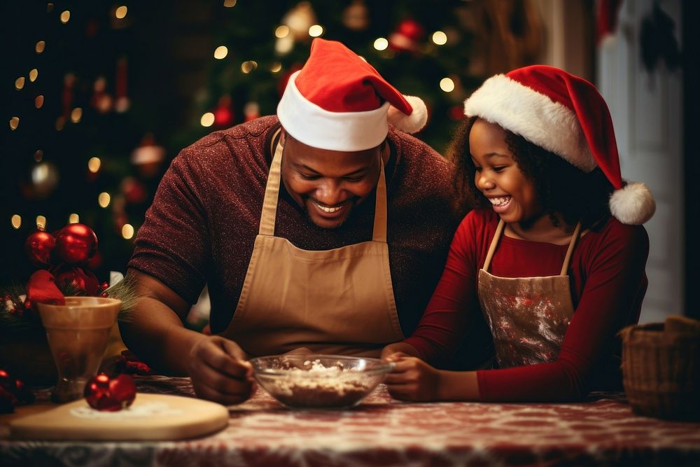 Family preparing christmas cakes adult togetherness refreshment. AI generated Image by rawpixel.