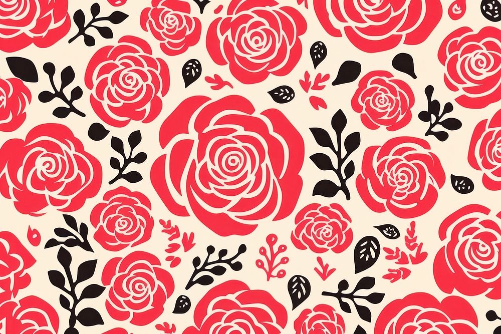 Rose pattern art inflorescence. AI generated Image by rawpixel.