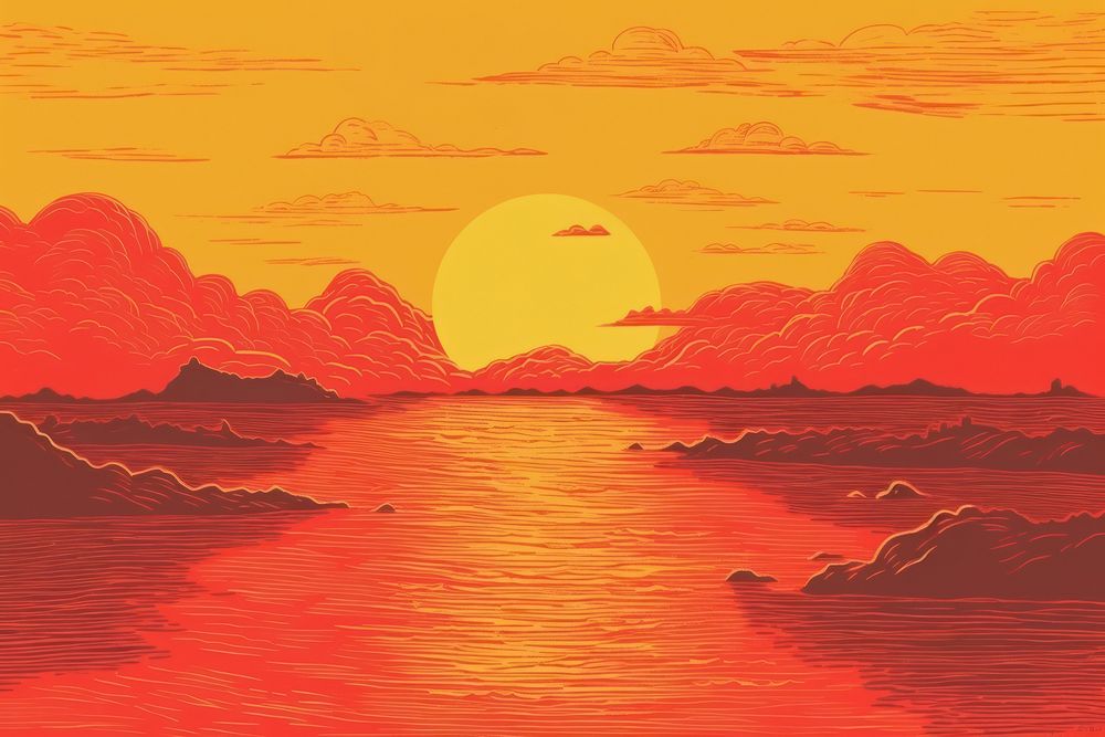 Sunset backgrounds landscape outdoors. AI generated Image by rawpixel.