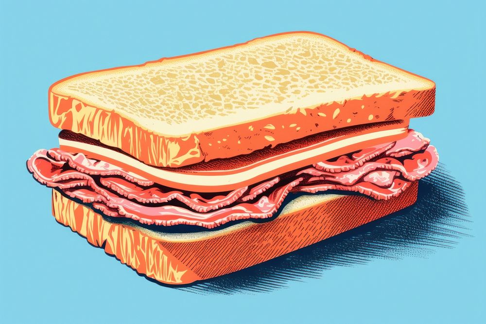 Sandwich bread food breakfast. AI generated Image by rawpixel.