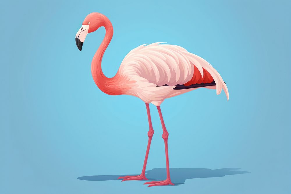 Pink flamingo animal bird pink. AI generated Image by rawpixel.