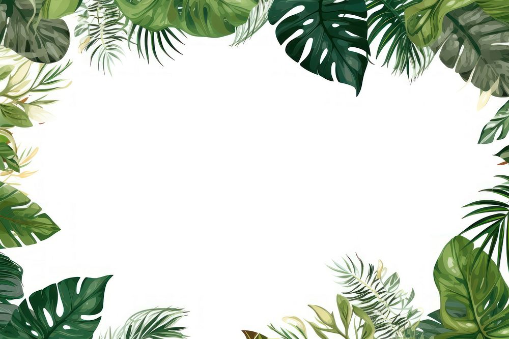 Tropical green border backgrounds outdoors nature. AI generated Image by rawpixel.