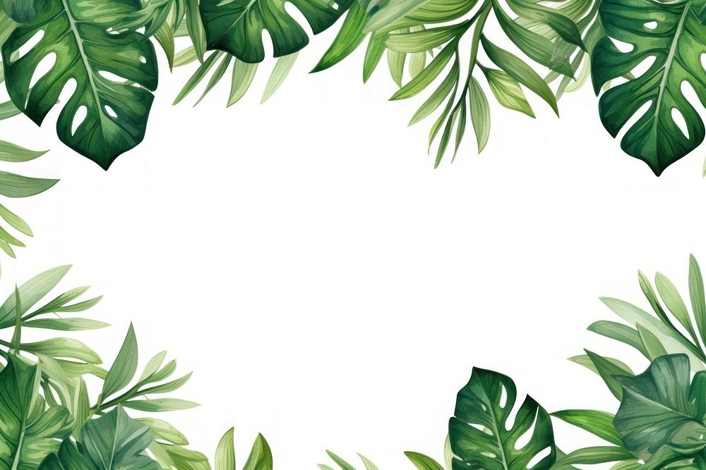 Tropical green border backgrounds nature plant. AI generated Image by rawpixel.