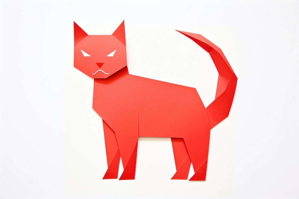 Cat origami mammal animal. AI generated Image by rawpixel.
