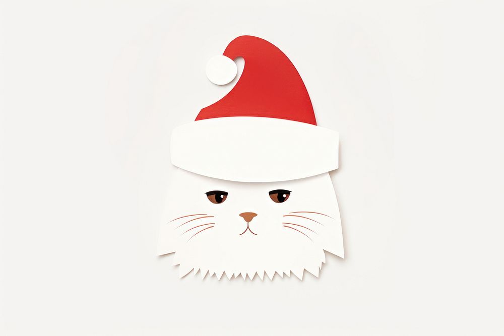 Cat wearing Santa hat snowman mammal animal. AI generated Image by rawpixel.