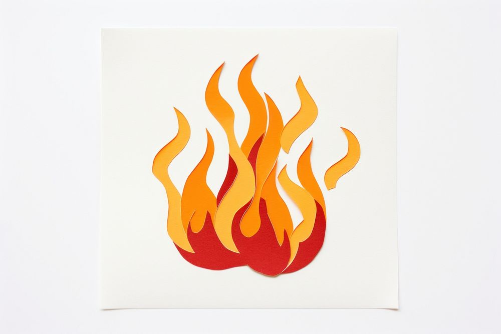 Fire paper art white background. AI generated Image by rawpixel.