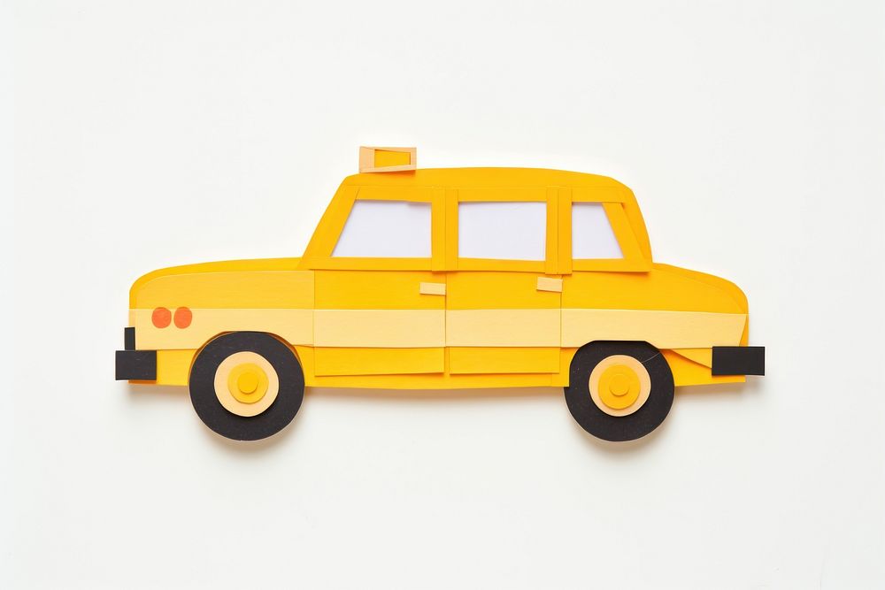 Taxi car vehicle white background transportation. AI generated Image by rawpixel.