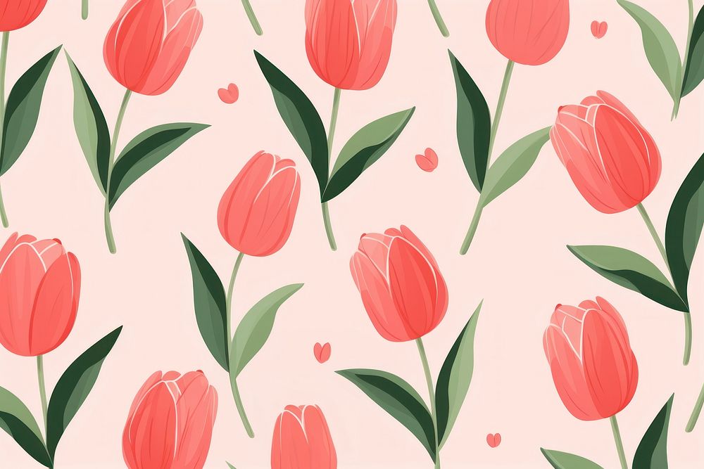 Tulip flower pattern backgrounds petal. AI generated Image by rawpixel.
