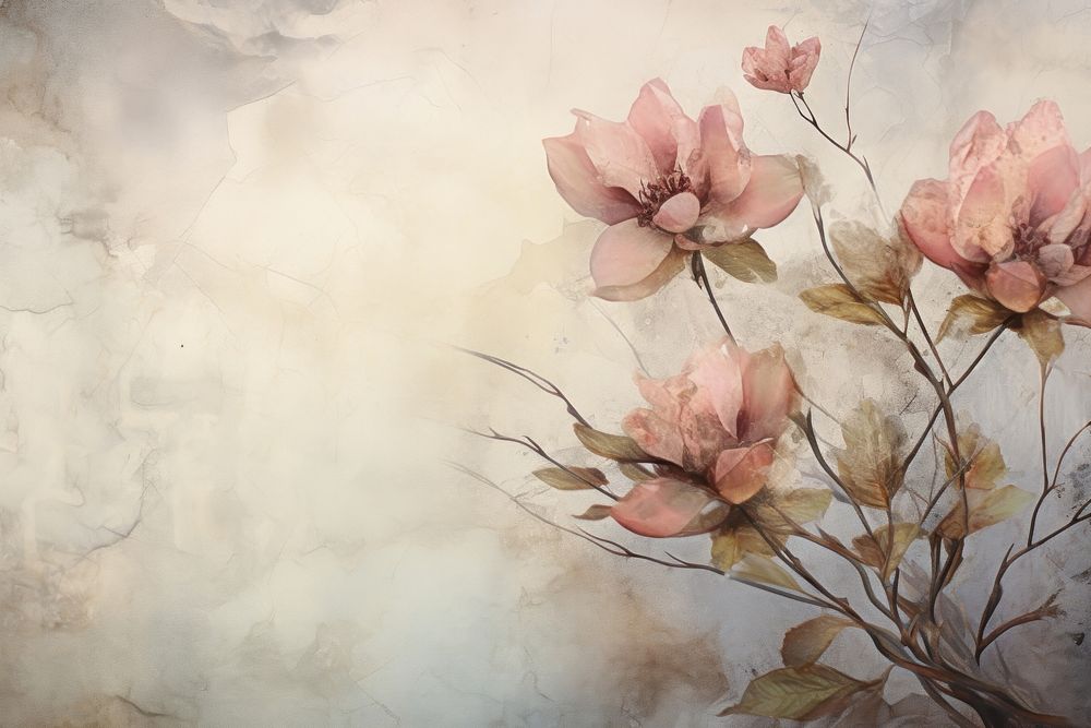 Flower backgrounds painting blossom. AI generated Image by rawpixel.