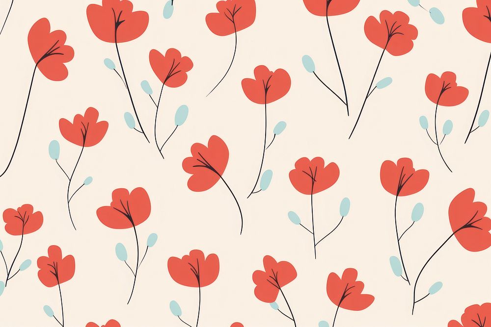 Tiny red flower pattern backgrounds plant. AI generated Image by rawpixel.