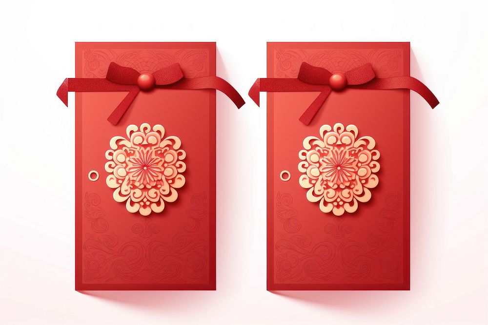 Chinese red envelopes gift white background celebration. AI generated Image by rawpixel.
