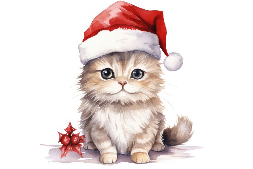 Cute cat wearing christmas dress mammal animal kitten. AI generated Image by rawpixel.