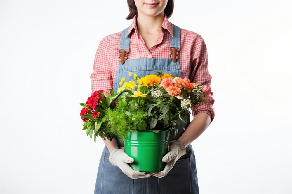 Woman gardener holding flower gardening plant. AI generated Image by rawpixel.