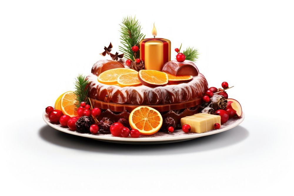 Christmas food dessert fruit plant. AI generated Image by rawpixel.