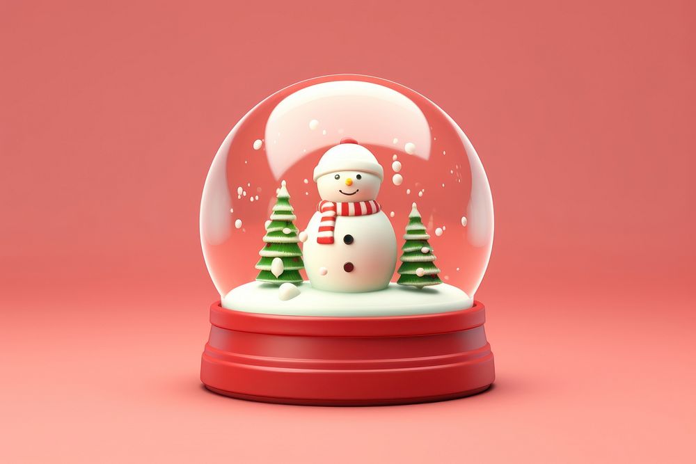 Christmas Snowglobe snow christmas snowman. AI generated Image by rawpixel.