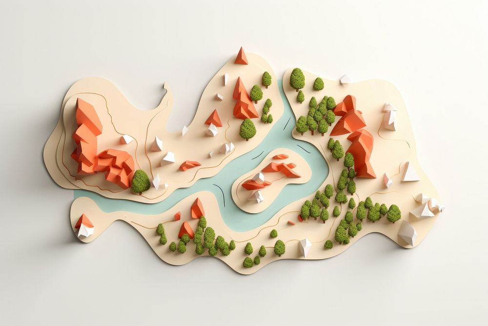 Map representation confectionery creativity. AI generated Image by rawpixel.