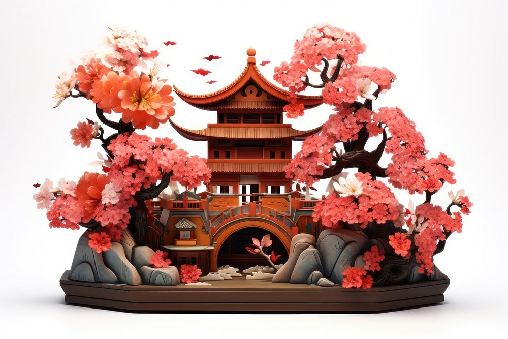 Architecture building flower shrine. AI generated Image by rawpixel.