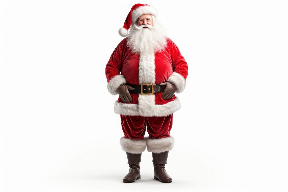 Santa claus hyper-realistic christmas red white background. AI generated Image by rawpixel.
