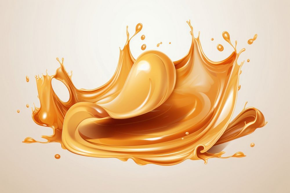 Splash of caramel swirl simplicity abstract. AI generated Image by rawpixel.