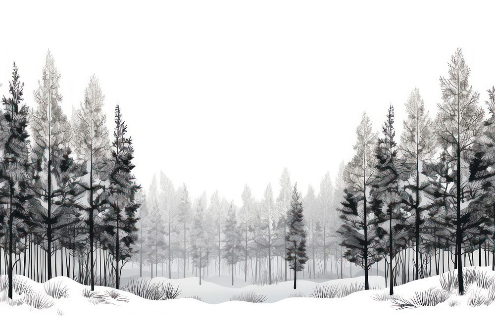 Outdoors drawing nature winter. AI generated Image by rawpixel.