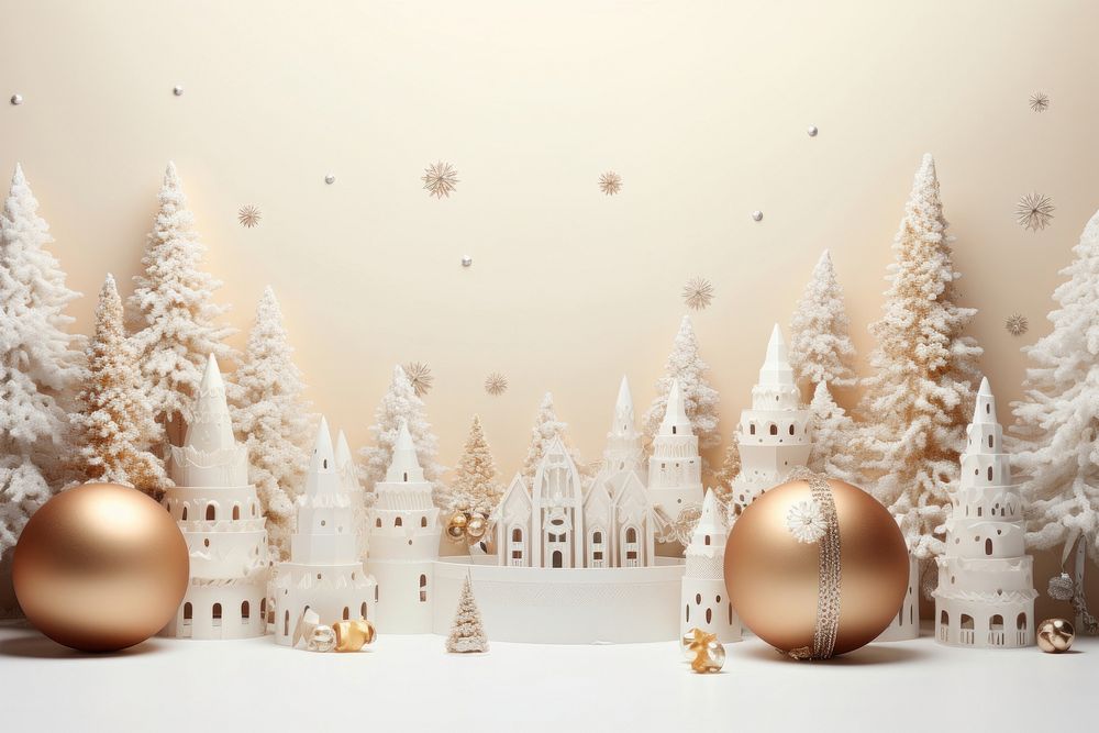 Elegant merry christmas architecture celebration decoration. AI generated Image by rawpixel.