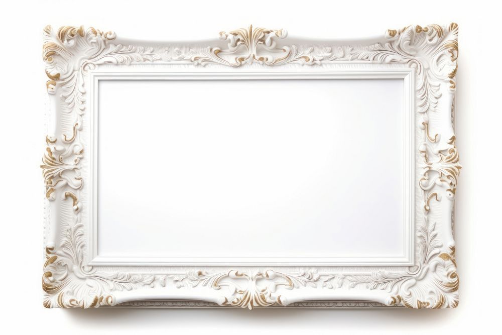 Wooden Picture Frame mirror frame white. AI generated Image by rawpixel.