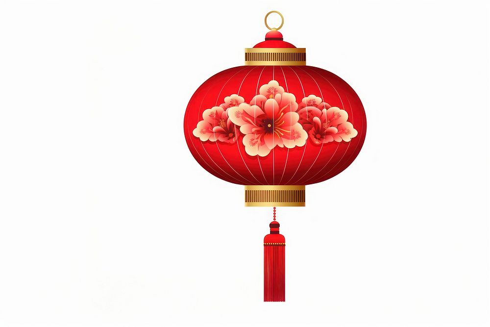 Chinese lantern tradition red white background. AI generated Image by rawpixel.