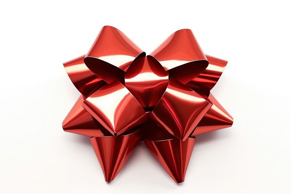 Metallic-gift-bow origami paper star. AI generated Image by rawpixel.