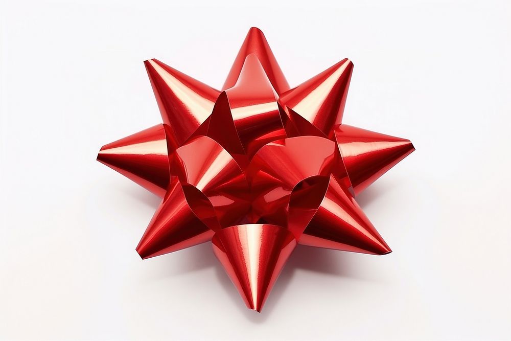 Metallic-gift-bow origami paper shape. AI generated Image by rawpixel.