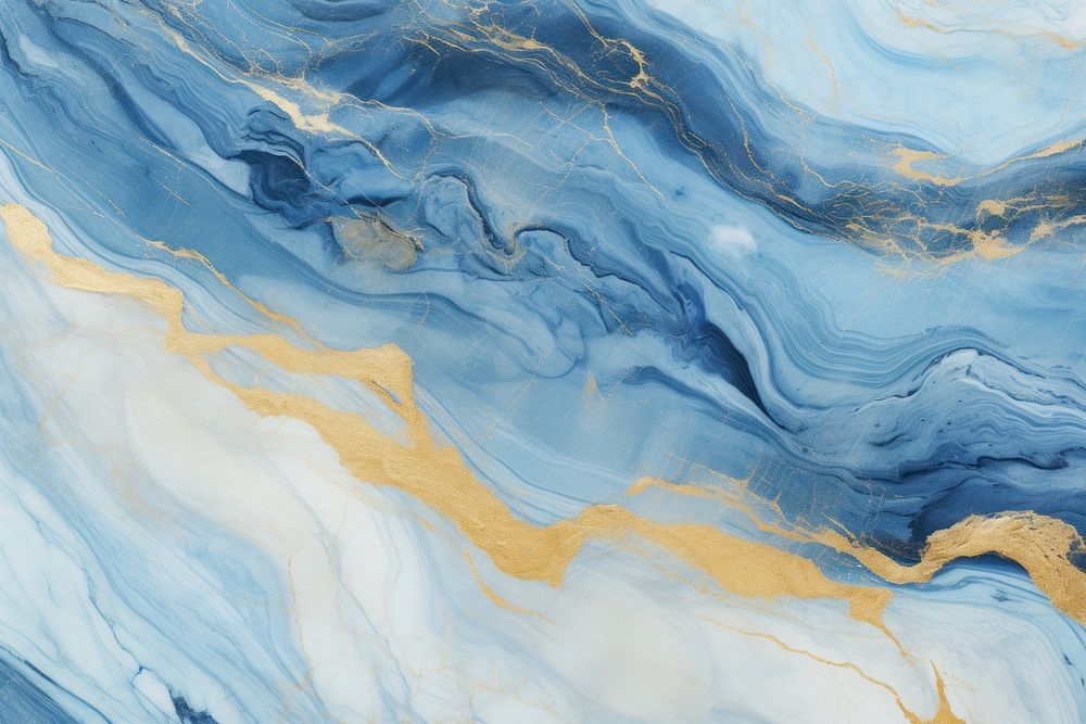 Gradient pastel blue and gold painting marble backgrounds. 