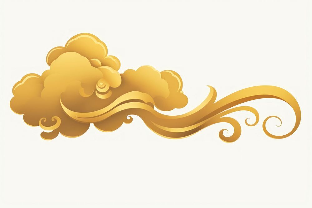 Clouds chinese pattern yellow. AI generated Image by rawpixel.