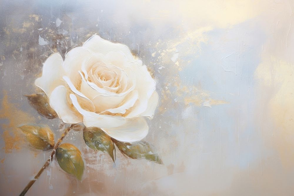 White rose glitter painting backgrounds flower. AI generated Image by rawpixel.