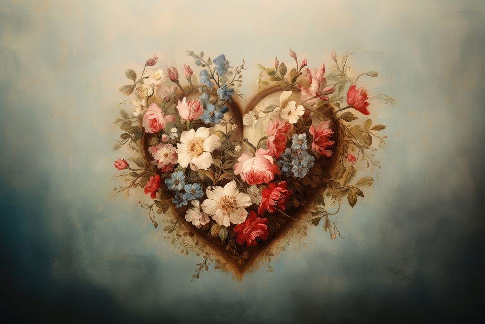 Flower heart painting creativity decoration. AI generated Image by rawpixel.