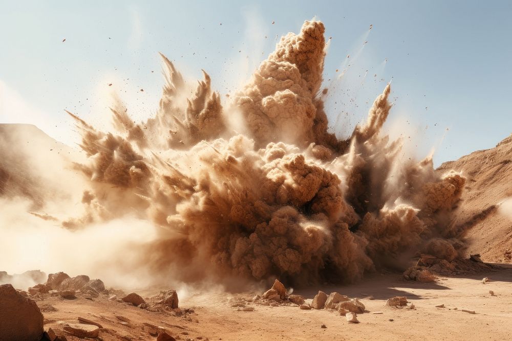 Dirt particles explosion outdoors nature. AI generated Image by rawpixel.