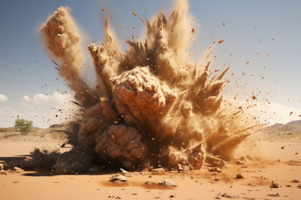 Dirt particles explosion outdoors nature. AI generated Image by rawpixel.
