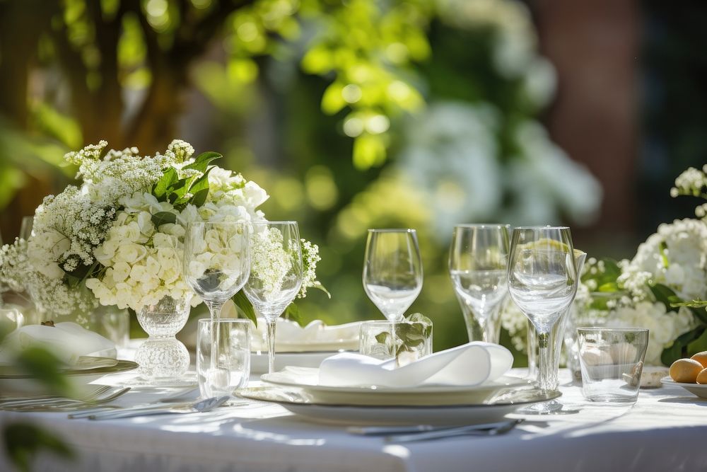 Outdoor table outdoors flower wedding. AI generated Image by rawpixel.