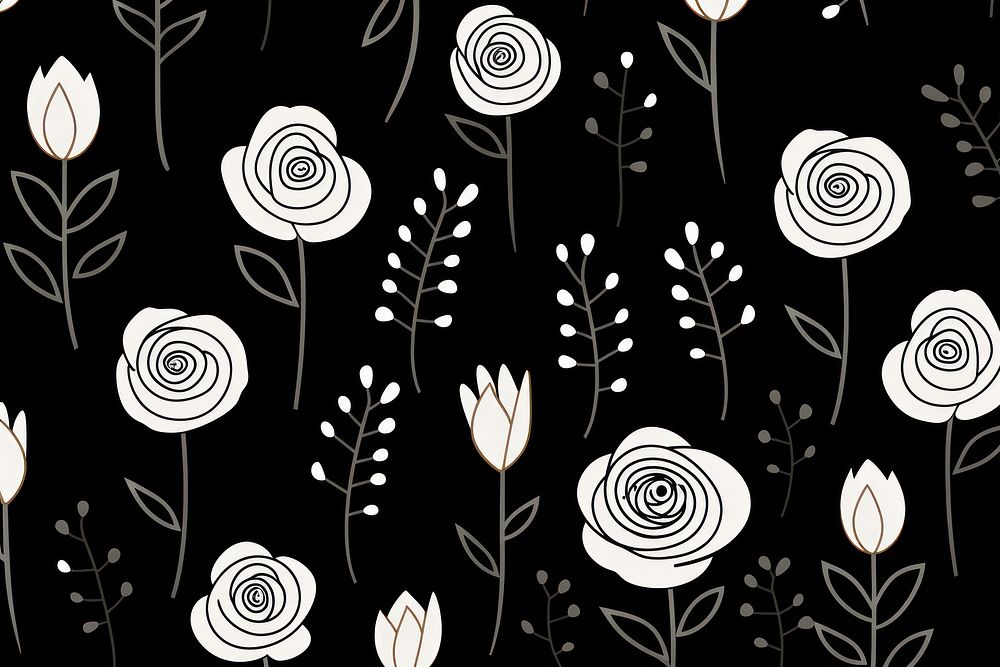 Rose backgrounds pattern white. AI generated Image by rawpixel.