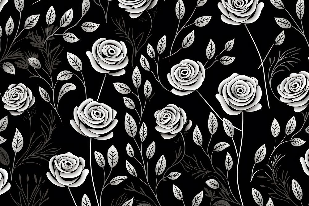 Rose backgrounds pattern plant. AI generated Image by rawpixel.