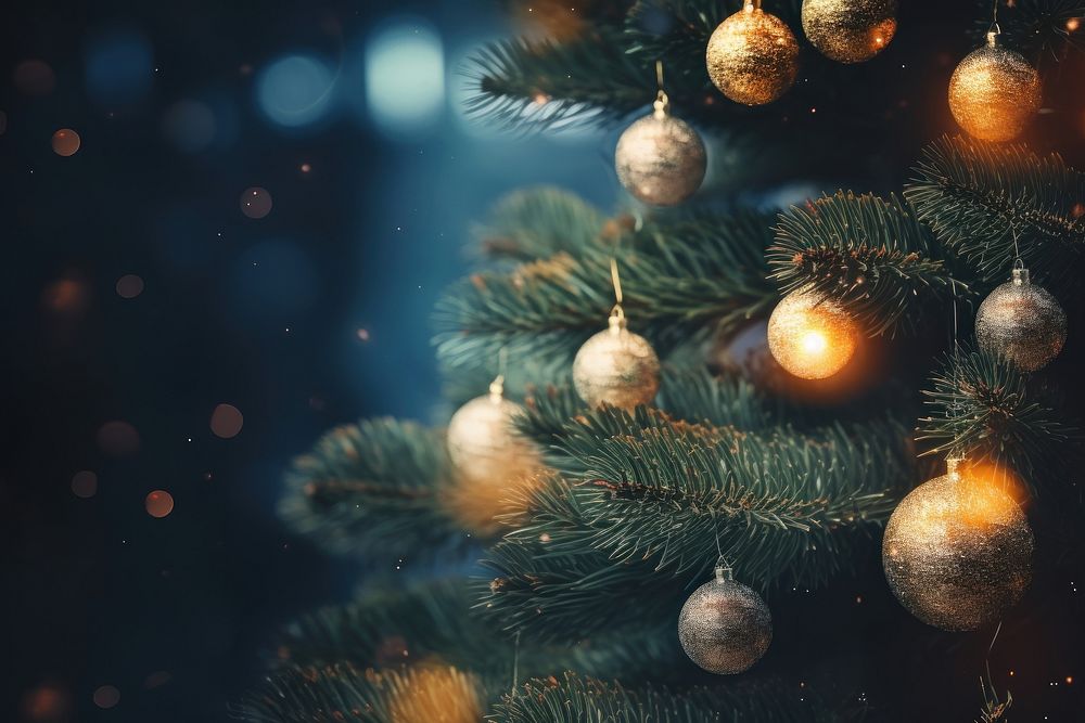Christmas night light tree. AI generated Image by rawpixel.