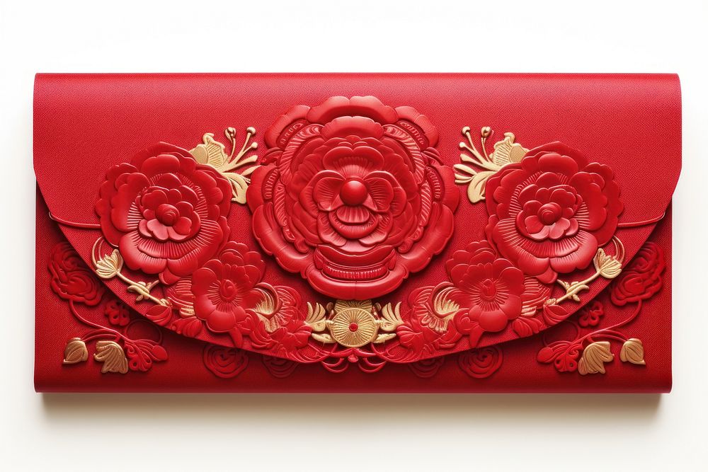 Chinese Red Envelope handbag rose red. AI generated Image by rawpixel.