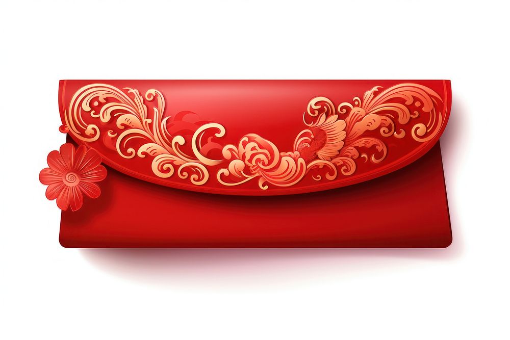 Chinese Red Envelope pattern red white background. AI generated Image by rawpixel.