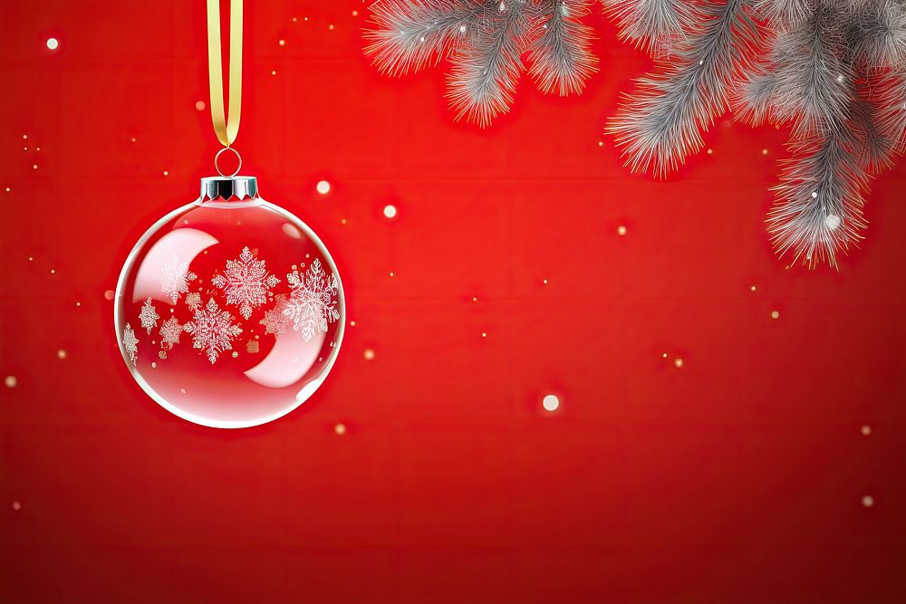 Glass ball christmas hanging tree. AI generated Image by rawpixel.