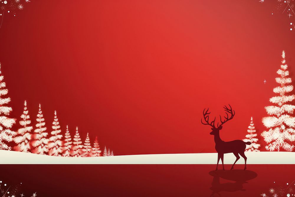 Christmas red banner christmas mammal tree. AI generated Image by rawpixel.