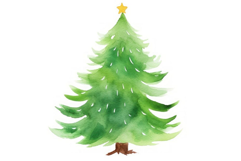 Tree christmas plant white background. AI generated Image by rawpixel.