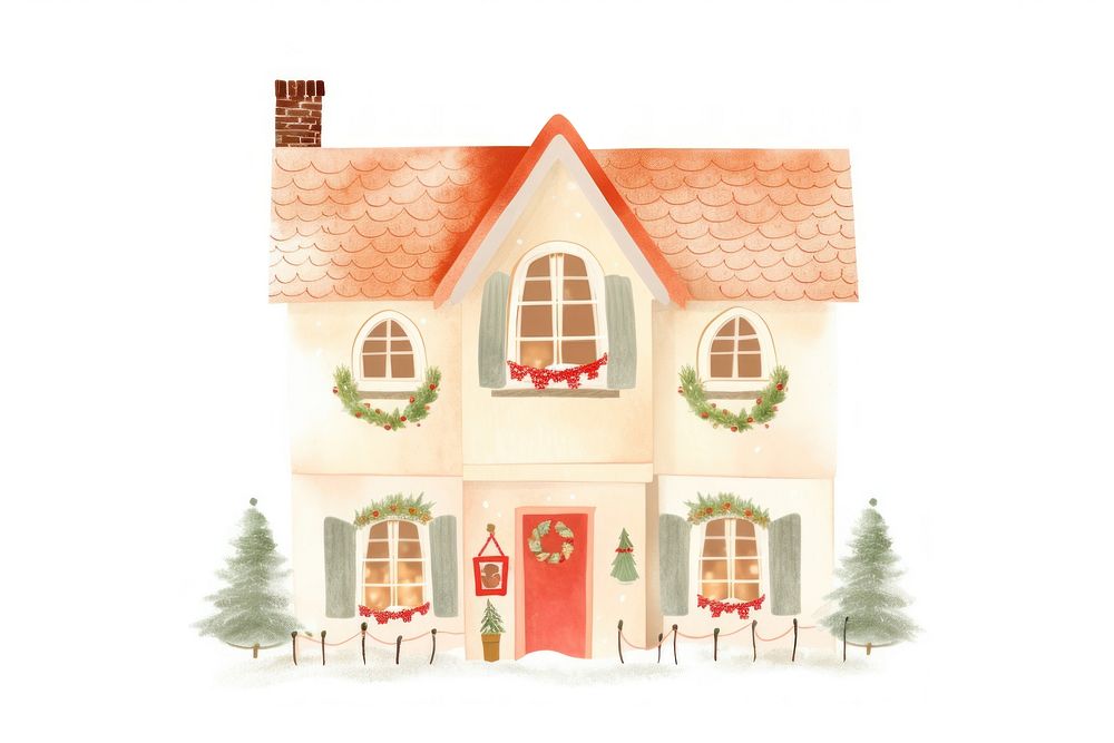 Cute Christmas home christmas architecture building. AI generated Image by rawpixel.
