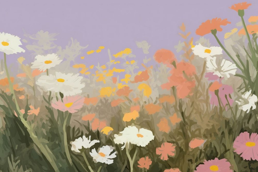 Flower garden backgrounds outdoors painting. AI generated Image by rawpixel.