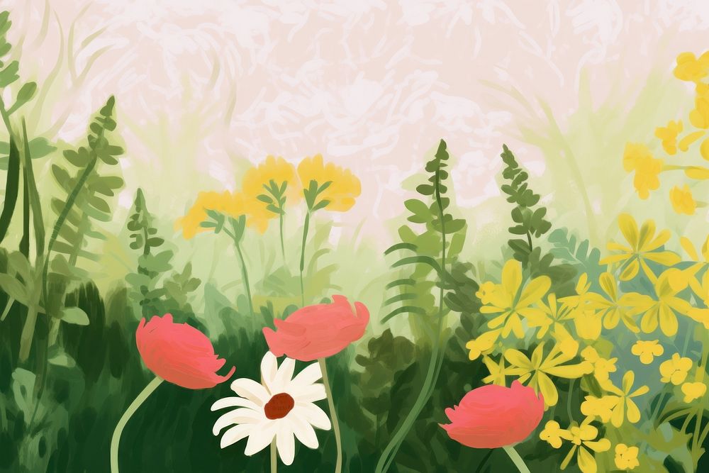 Flower garden backgrounds outdoors pattern. AI generated Image by rawpixel.